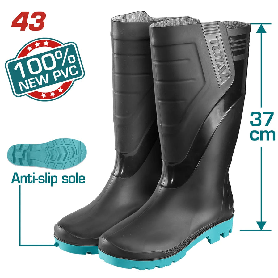Rain Boots 43 100% Virgin PVC - TOTAL