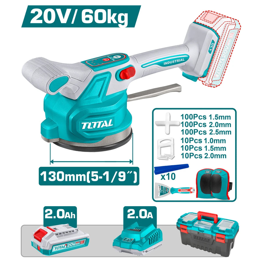 Cordless Tile Vibration Machine 20V with Battery - TOTAL