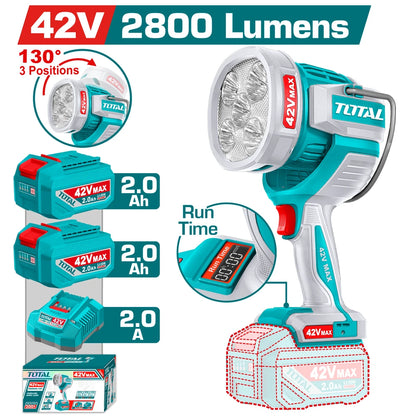 Cordless Work Lamp 42V with Battery - TOTAL