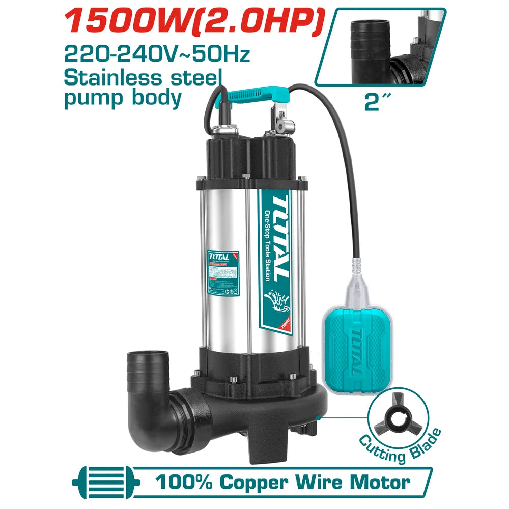 Sewage Submersible Pump 1500W - TOTAL