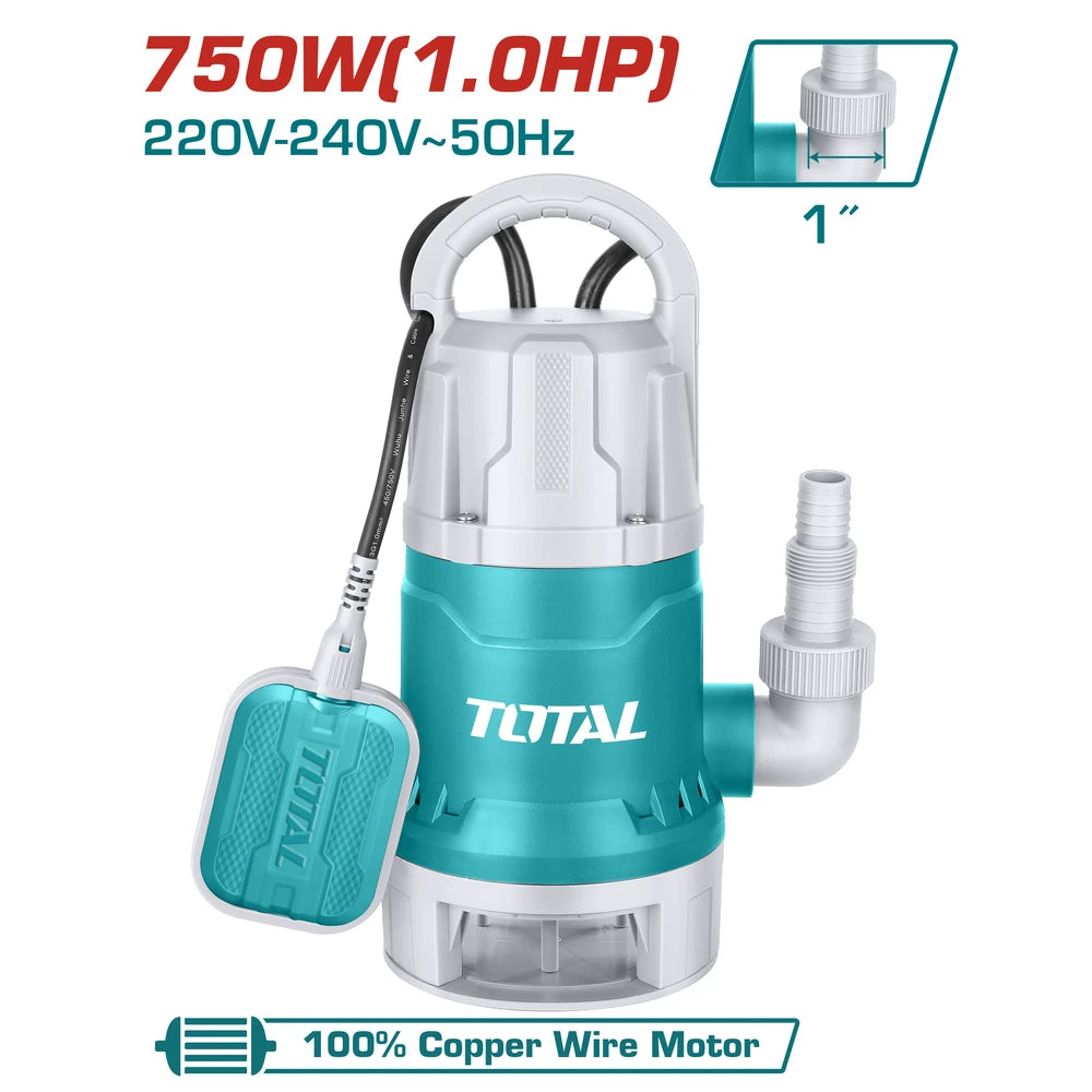 Sewage Submersible Pump 750W 7m - TOTAL