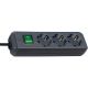 Eco-Line extension socket with switch 3-way black 5m H05VV-F 3G1.5