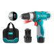 Lithium-Ion Impact Drill 12V 10mm. This product can be used with Concrete, Stones, Plastic and Metal.