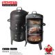 Portable Round Charcoal Smoker Vertical BBQ Grill Built-in 3-in-1