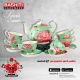 Tea Set 17 PC - green with flowers 