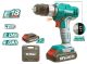 Lithium-ion impact drill 18v 10mm 2pcs battery. This product can be used with Concrete, Stones, Plastic and Metal.