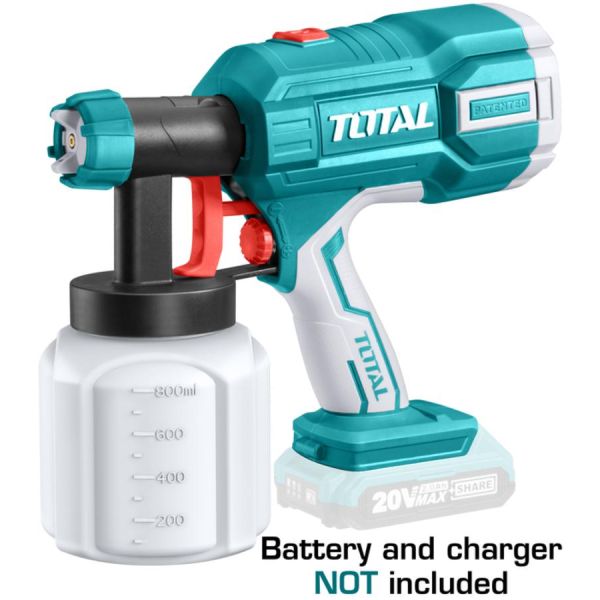 TOTAL SPRAY GUN Li - ion 20V (TSGLI2001) battery and charger is not  included, Hand Tools, Safety Products, Generators, Locks & Accessories, Paints