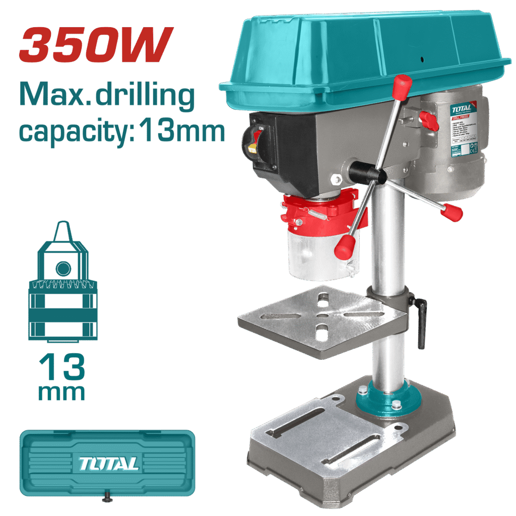 TOTAL Drill Press 350W – 13mm Capacity, 5-Speed Adjustment (TDP133501)