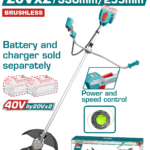 TOTAL 20V Cordless string trimmer and brush cutter 255/330mm - Without Battery & Charger (TSTLI20018)