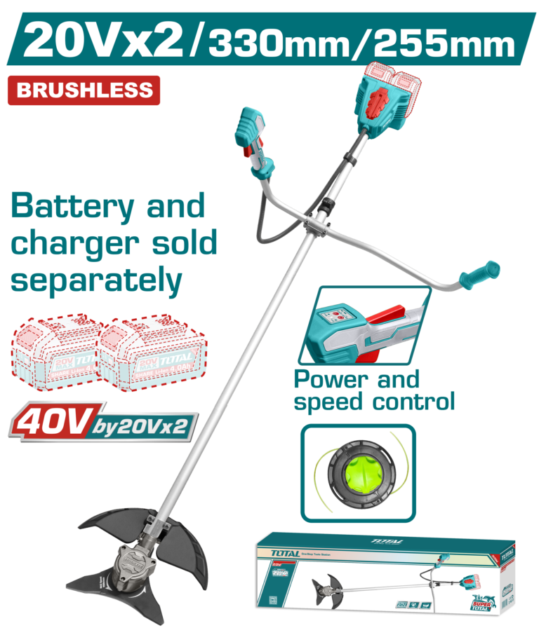 TOTAL 20V Cordless string trimmer and brush cutter 255/330mm - Without Battery & Charger (TSTLI20018)