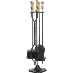 طقم إكسسوارات مدفأة – أسود / نحاسي / نحاسي عتيق