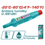TOTAL Digital Humidity & Temperature Meter – Multifunction Hygrometer with Backlight (TETHT23)