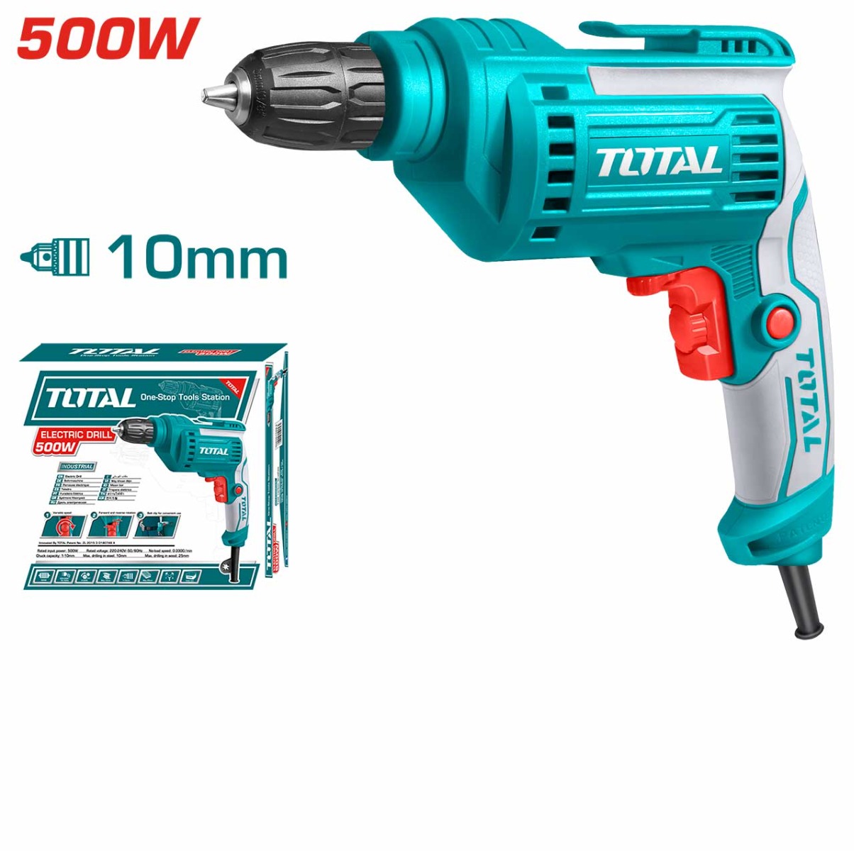 TOTAL Electric Drill 500W (TD2051026-2)