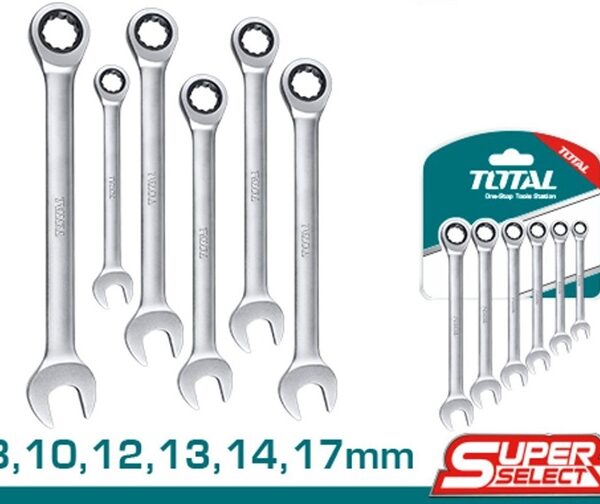 TOTAL 6 PCS RATCHET SPANNER SET 8-17MM (THT102RK566)