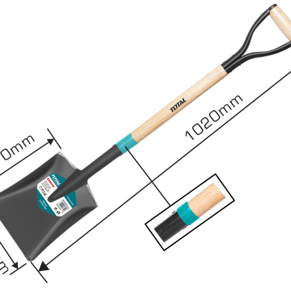 TOTAL STEEL SHOVEL WITH WOODEN HANDLE (THTHW0102)