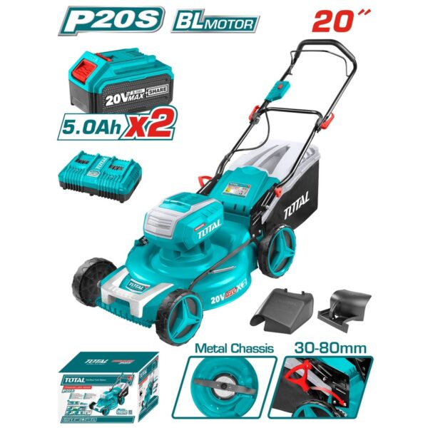 TOTAL Lithium-ion lawn mower 2X20V / 51cm (TLMLI20202)