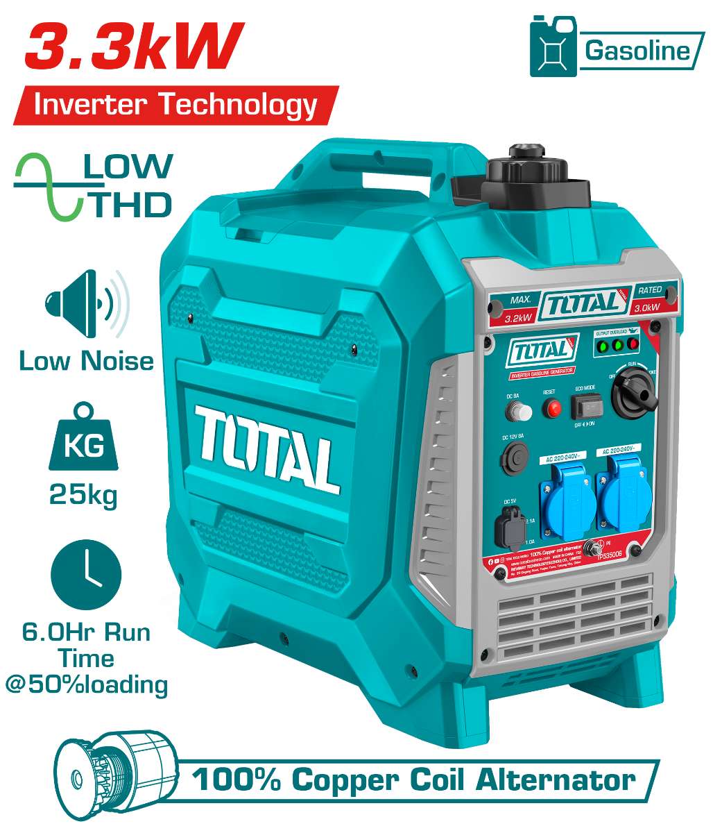 Total Inverter Silent gasoline generator 3.3KW (TP535006)