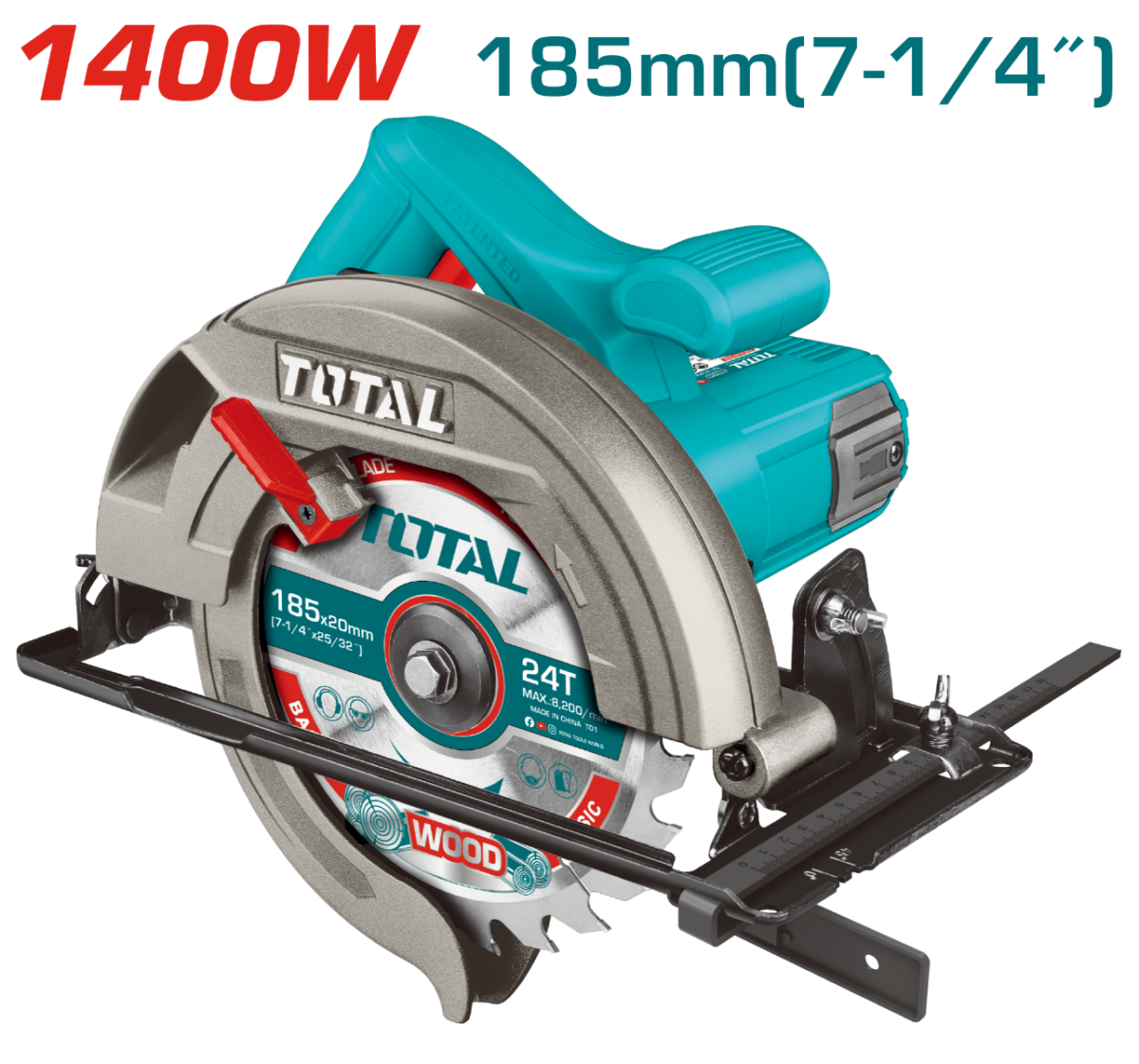 TOTAL Circular saw 1400W 185mm (TS11418526)