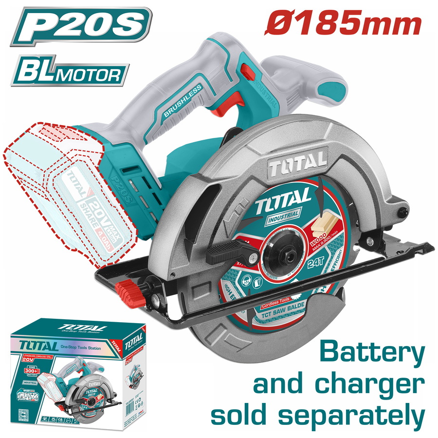 TOTAL Lithium-Ion circular saw 20V (TSLI1851)