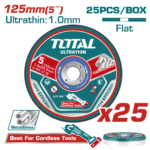 TOTAL 25 PCs Ultra-thin metal cutting disc 125mm | 5" set (TAC21012525)