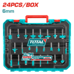 TOTAL 24PCs Router Bits Set 6mm (TACSR12406)