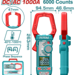 TOTAL DC/AC Clamp Meter with TRMS 6000 Counts (TMT7610002)