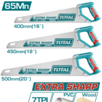 طقم منشار خشب يدوي 3قطع - 16", 18", 20" من توتال (TOS23093)