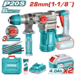 TOTAL Cordless Rotary Hammer Brushless 20V | 4.5J (TRHLI202882)