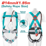 حزام أمان مع حبل ممتص صدمات ￠ 14ملم 1.95m xمتر من توتال (TSH501420)