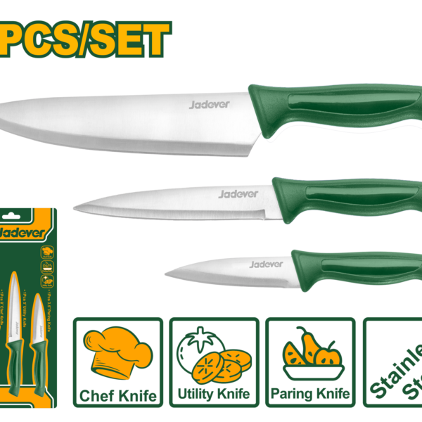 طقم سكاكين مطبخ 3 قطع من جادايفر (JDKKK1K31)