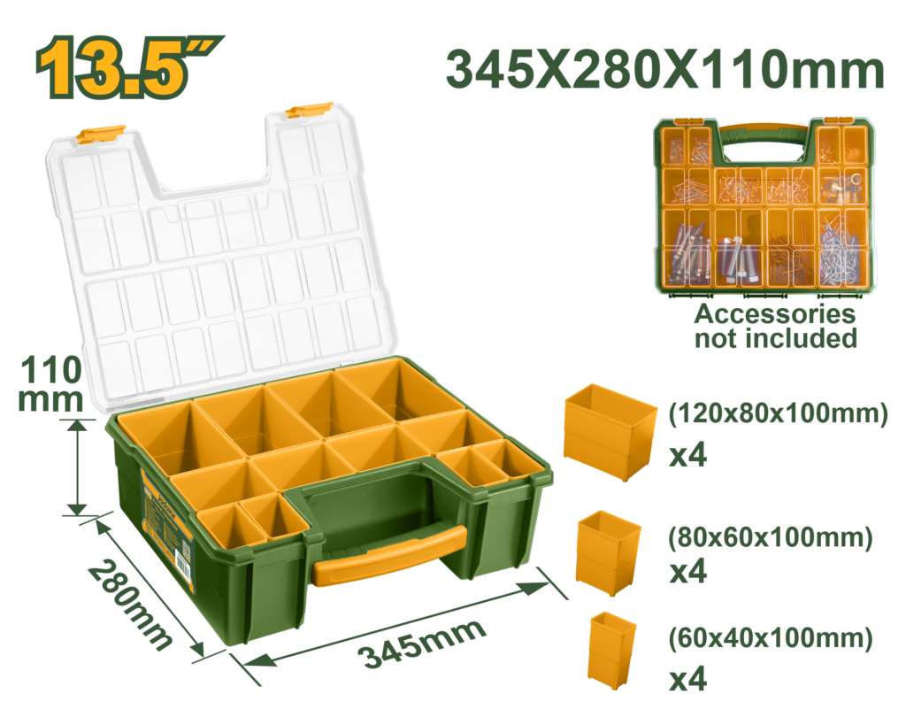 JADEVER Plastic Organizer 13.5" With 12pcs Removable Cups (JDTB1322)