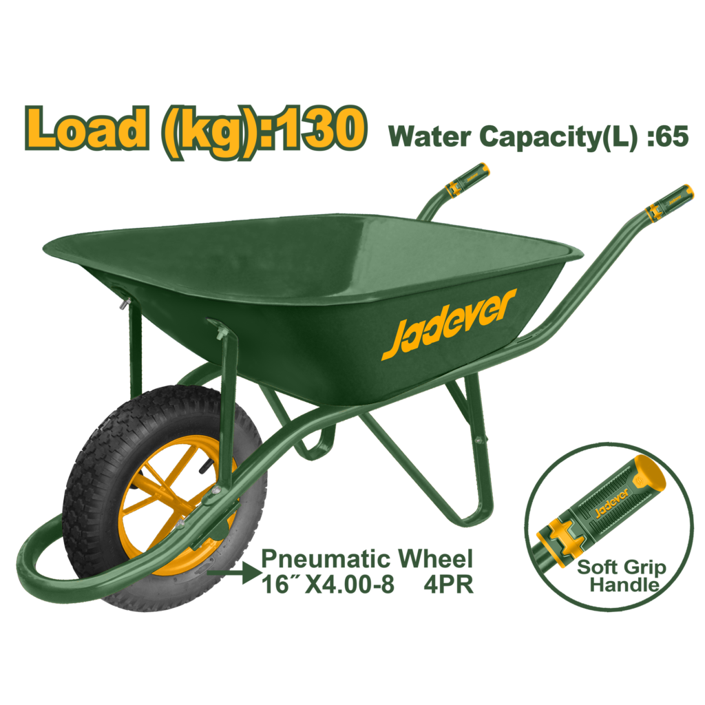 JADEVER Wheelbarrow 130Kg | 65L (JDWB1F01) عرباية باطون 130 كغم | 65 لتر من جادايفر (JDWB1F01)