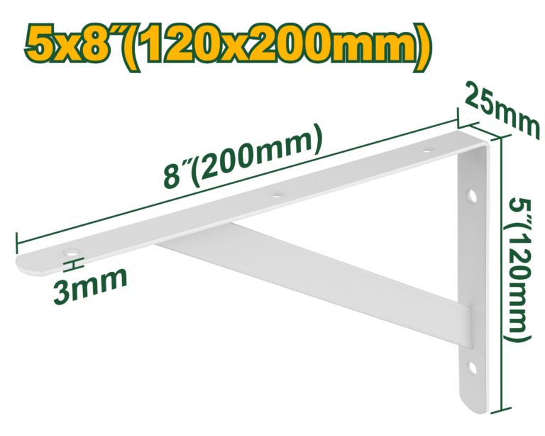 JADEVER Heavy Duty Shelf Bracket 20x12cm (JDZJ3320) حمالة رفوف ثقيلة 20x12 سم من جادايفر (JDZJ3320)