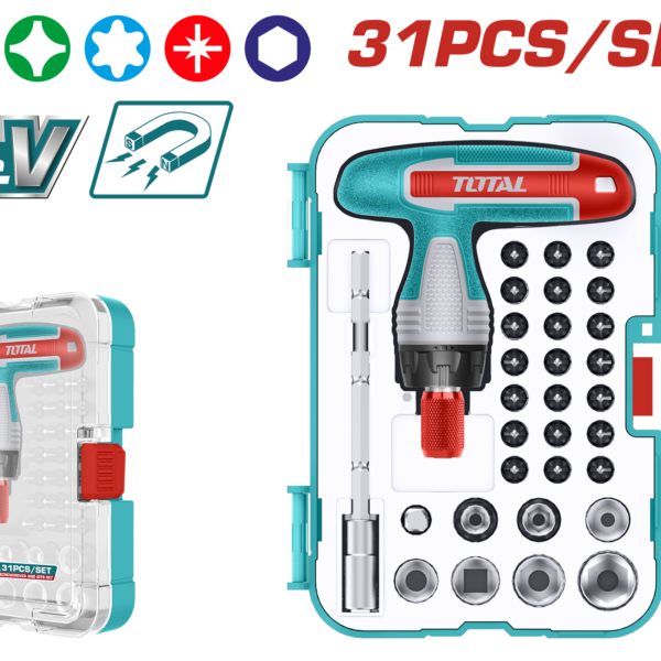 TOTAL 31 Pcs T-Handle Wrench Screwdriver Set (TACSD30316)