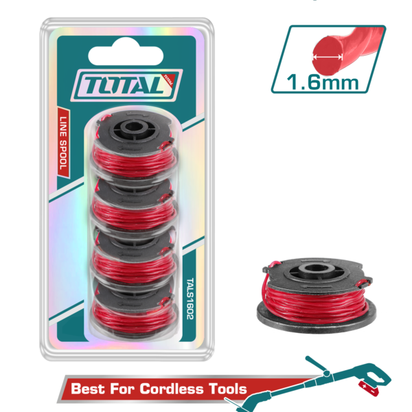 TOTAL 4PCs Line Spool Set 1.6mm (TALS1602) طقم بكرات خيط لماكينة قص العشب 4 قطع | 1.6 مم من توتال (TALS1602)