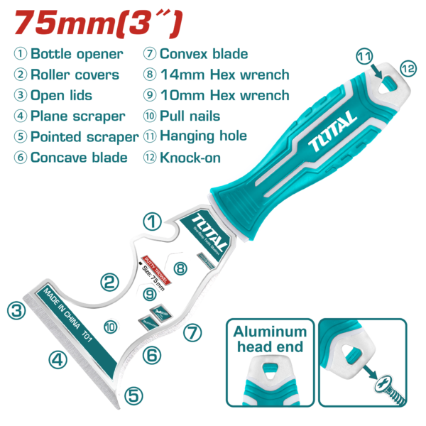 TOTAL Multifunction Putty Trowel 75mm | 3" (THT683606M)