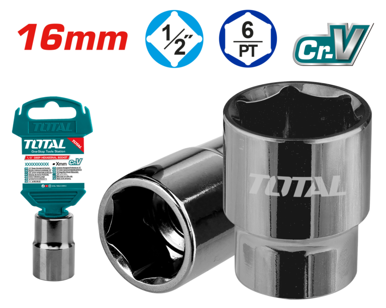 TOTAL 1/2" Hexagonal Socket 16mm (THTST12161)