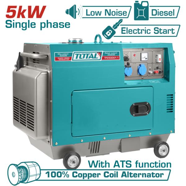 TOTAL Silent Diesel Generator 5.0kW (TP250001-1)