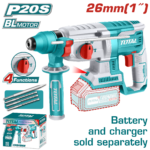 TOTAL Cordless Rotary Hammer Brushless 2.5J | 26mm - Battery & Charger Sold Separately (TRHLI20228)