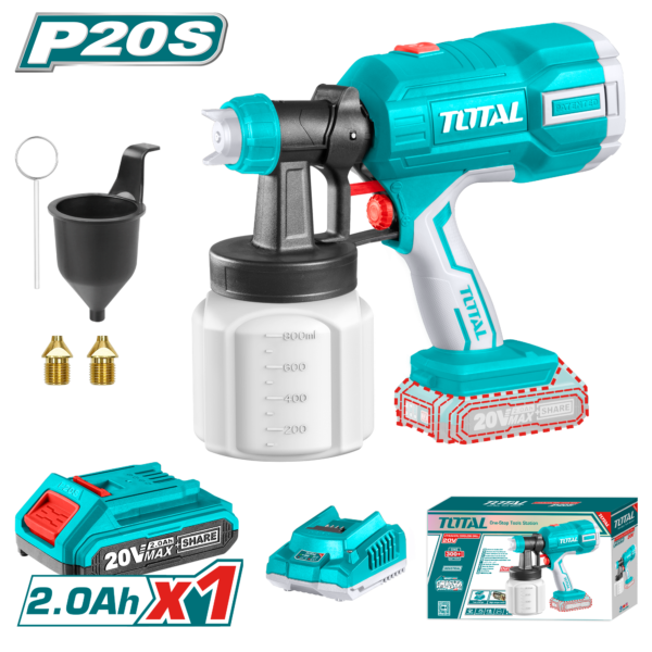 TOTAL Cordless Spray Gun 20V – High-Precision & Efficient (TSGLI20406)