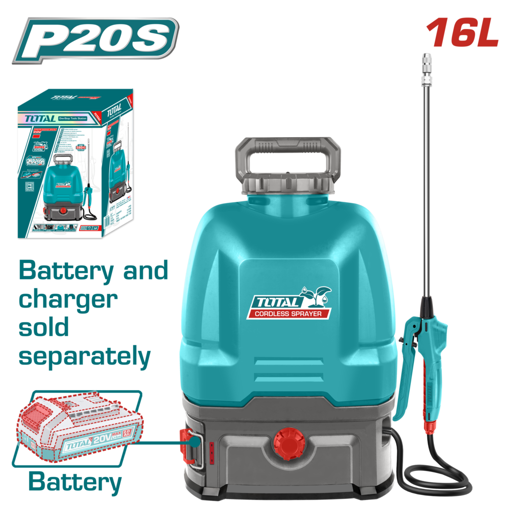 TOTAL Cordless Sprayer 16L | 20V - Battery & Charger Sold Separately (TSPLI2016)