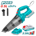 مكنسة كهربائية لاسلكية 0.5 لتر – قوية وقابلة لإعادة الشحن من توتال (TVLI20126)