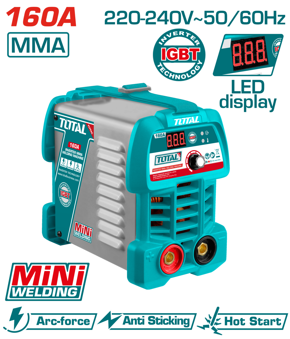 TOTAL Inverter MMA Welding Machine 160A - IGBT (TW216049)