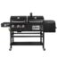 3-Burner Gas & Charcoal Combo Grill with Offset Smoker and Side Burner