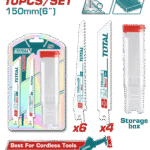 طقم 10 قطع نسلات منشار ترددي 150مم | 6 إنش من توتال (TAC521002)