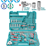 TOTAL 135 Pcs Combination Tool Set – With Sockets, Wrenches, Pliers & Carry Case (THKTHP21356)