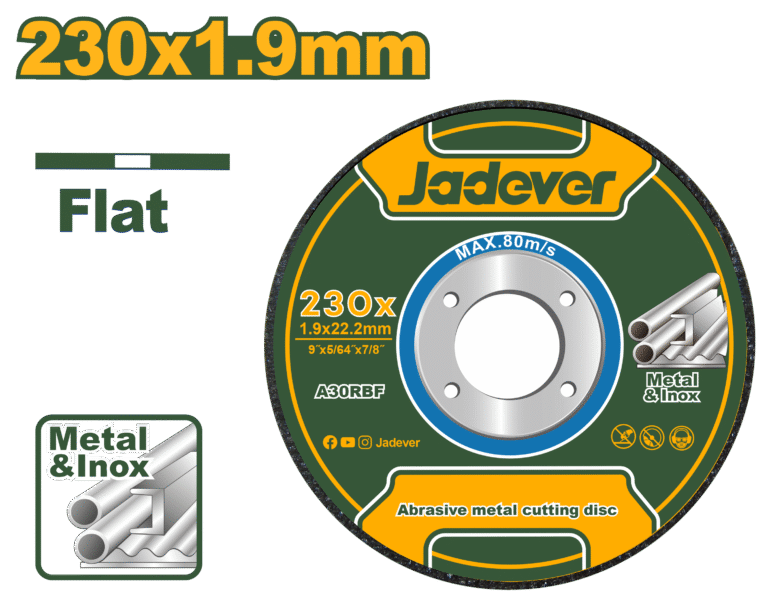 JADEVER Abrasive Metal Cutting Disc 230x1.9mm – Flat Center (JDAC1391)