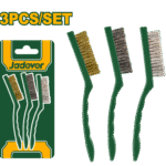 JADEVER 3pcs Abrasive Brush Set – 9" Nylon, Brass & Wire Cleaning Brushes (JDBH3609)