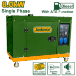 مولد ديزل صامت 8.0kW مع ATS – تشغيل كهربائي ومحرك 15HP من جادايفر ( JDDG2A100-1)