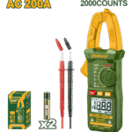 كلامب ميتر رقمي – True RMS، تيار حتى 200 أمبير، مع حفظ بيانات وبطاريات من جادايفر (JDDM6501)